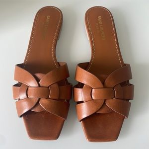 Saint Laurent Tribute Nu Pieds sandal in Ambra, size 37.5